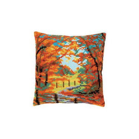 Kruissteekkussen kit Herfstlandschap