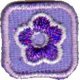 Applic. Bloem lila in klein vierkant
