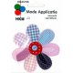 Applic. Grote bloem, blauw-roze, met knop