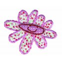 5x Applicatie button bloem gezicht roze