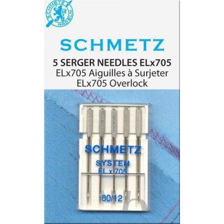 Schmetz voor lockmachines. Assorti. Pakje 5 stuks.