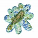 5x Applicatie button bloem gezicht