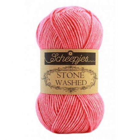 Stone Washed. Pendikte 3-3,5 mm. Kleur 835 Rhodochrosite Scheepjeswol