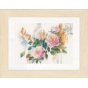Telpakket kit Licht rose rozenboeket Lanarte