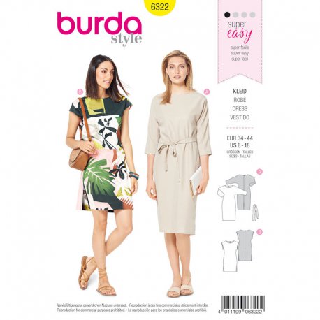 Burda 6322 Jurkjes Super Gemakkelijk