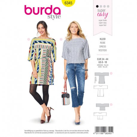 Burda 6345 Jurk en Rop Super Gemakkelijk