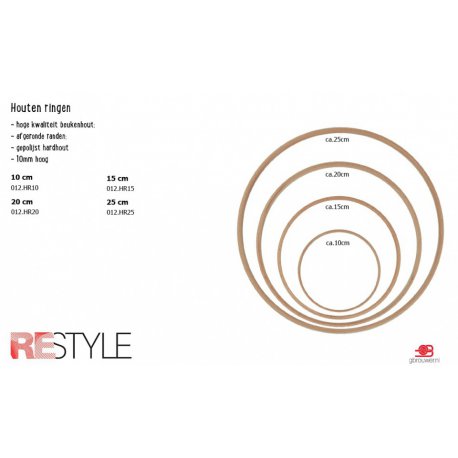 Houten RIngen 10-15-20-25 cm Kies uw maat