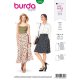 Burda 6340 Rokken van Viscose, Katoen of Crepe. Super Easy