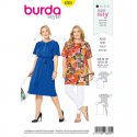 Burda 6305 blouse jurkje van viscose, katoen of crepe maatje meer. Super Easy