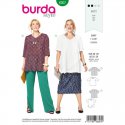 Burda 6307 Blouses maatje meer van Viscose, Crepe, Katoen