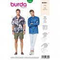 Burda 6349 Blouses voor man van Katoen, viscose of Linnen