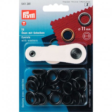 Prym Ring ook oogjes genoemd Zwart keuze 5-8-11 of 14 mm