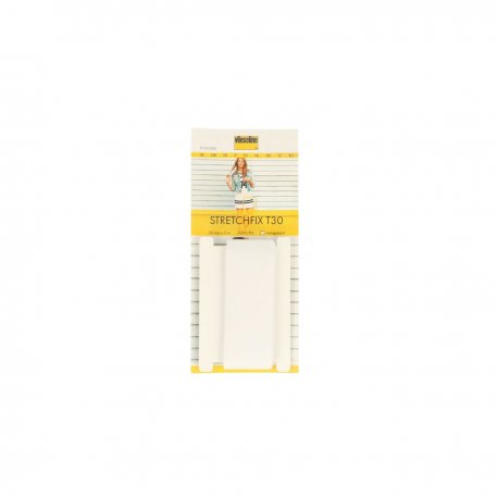 VLIESELINE STRETCHFIX MET PAPIER 5 mtr. 3CM breed Transparant