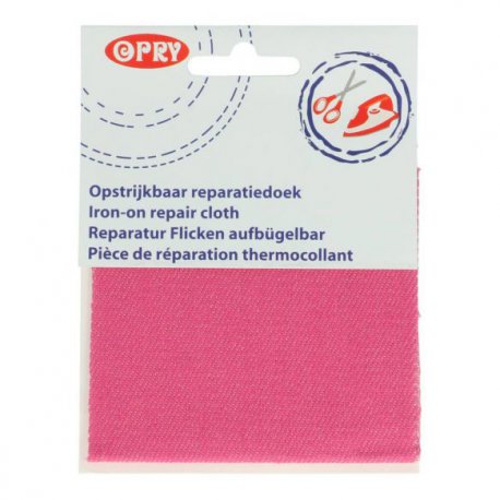 Opry Reparatiedoek jeans opstrijkbaar 10x40cm color 795 roze