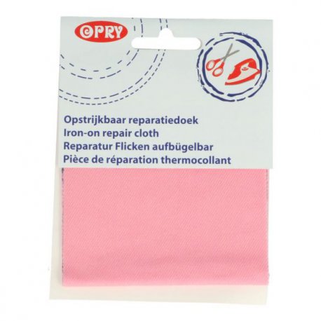 Opry Reparatiedoek jeans opstrijkbaar 10x40cm color 769 roze