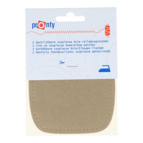 Pronty Kniestukken opstrijkbaar 1 paar -  030 beige