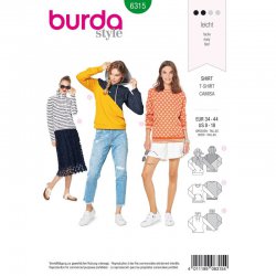 Burda 6315  Shirts van jogging, Punti of French Terry