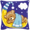 Kruissteekkussen kit Blauw beertje op de maan  PN-0148196