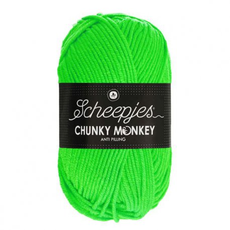 Scheepjes Chunky Monkey 5x100g     Scheepjes Chunky Monkey 100g - 1259 Neon Green