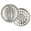 3x Magnetische broche tulp 45mm  zilver 64265-NI