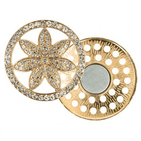 Magnetische broche bloem 45mm goud  64263-GO