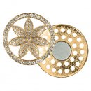 3x Magnetische broche bloem 45mm goud  64263-GO
