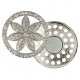 Magnetische broche bloem 45mm zilver  64263-NI