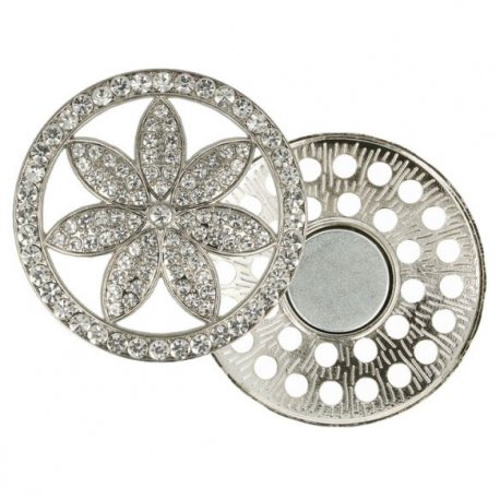 Magnetische broche bloem 45mm zilver  64263-NI