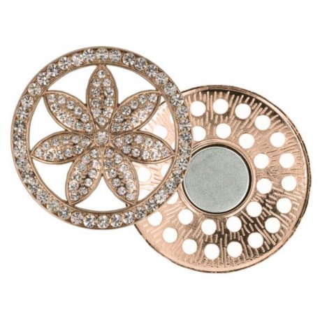 Magnetische broche bloem 45mm goud  64263-RGO