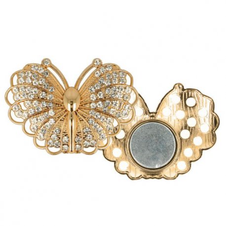 Magnetische broche vlinder 45mm goud 64264-GO