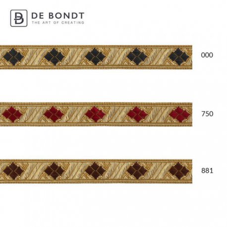 Sinterklaasband 15mm Goud met zwart, rood of bruin