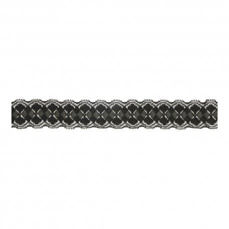 Nylon stretch kant 40mm Zwart 000