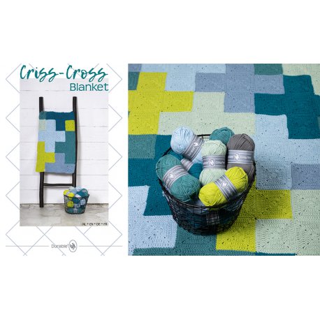 Criss-Cross Blanket - Blue/Grey - 014.209