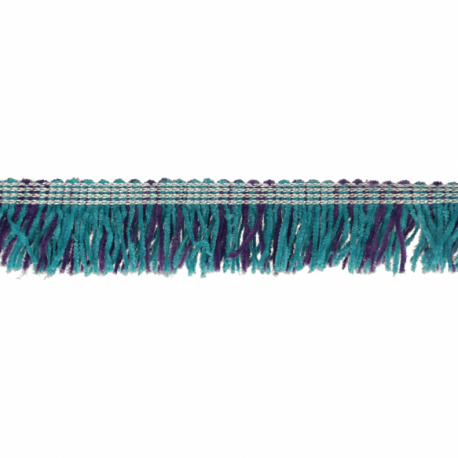 Band met franjes 25mm blauw-paars  79774