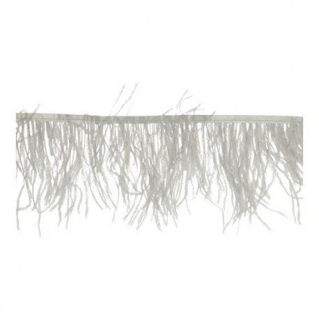 Band met struisvogel veren 12-15cm Grijs  79387