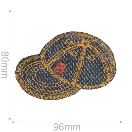 Applicatie baseball pet 96x80mm blauw  102-105
