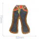 Applicatie broek 52x73mm blauw-bruin  102-119