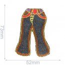 5x Applicatie broek 52x73mm blauw-bruin  102-119