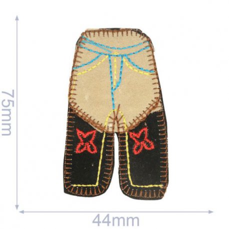 Applicatie broek 44x75mm bruin-beige  102-120