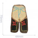 5x Applicatie broek 44x75mm bruin-beige  102-120