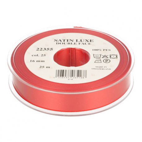 Satijn Luxe  Double Face band - Lint Rood 0025