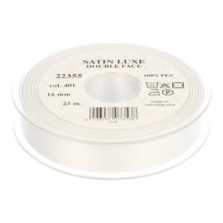 Satijn Luxe  Double Face band - Lint Wit 401