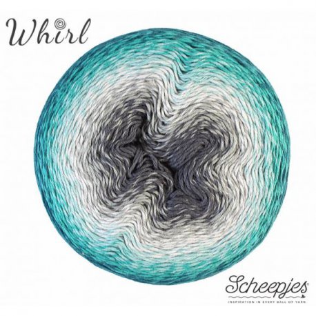 Whirl Scheepjeswol Groen BLauw Grijs 754 Green Tea Tipple