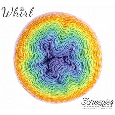 Whirl Scheepjeswol Blauw Geel Oranje 760 Cotton Candy Man