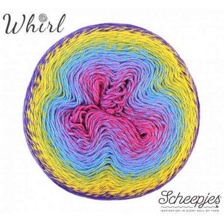 Whirl Scheepjeswol Blauw geel Roze 765 Lemon Cassis Cream