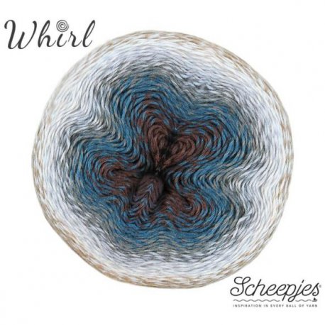 Whirl Scheepjeswol Blauw Bruin Wit 766 Mid Morning Mocha'roo