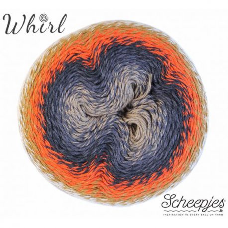 Whirl Scheepjeswol Blauw Oranje Beige 771 Jumpin' Jaffa Pop
