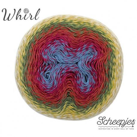 Whirl Scheepjeswol Rood Groen Geel 782 Rhubarb Bumble