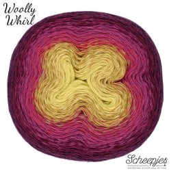 Woolly Whirl Scheepjeswol geel paars roze 478 Crème Anglaise Centre