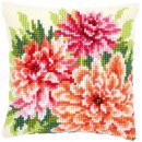 Kruissteekkussen kit Roze dahlia's  PN-0149796